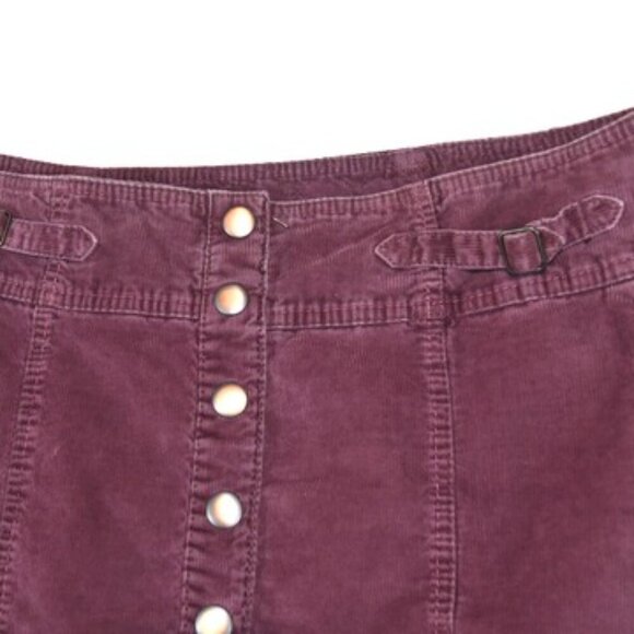 GAP Maroon Corduroy Button Mini Skirt Y2K 2004 Utility Style Size 16 - Picture 5 of 10